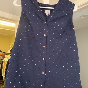 Sleeveless button down